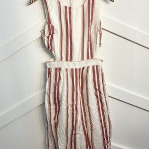 Red and Cream Striped Top